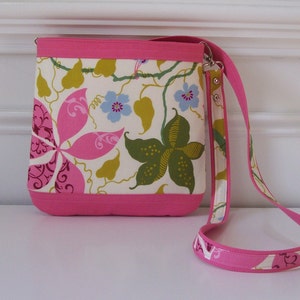 Pink Mixed Floral Two-tone Long Strap Handbag - Etsy