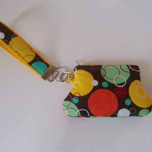 Circles and Bubbles Key Fob and Curvy Coin Pouch Wristlet Set