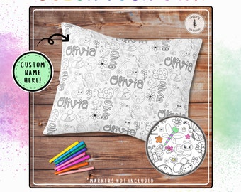 Backyard Buddies Coloring Fun Custom Pillowcase Bug Color Your Own Art Project Pillow Cover Spring Crafts For Kids Grandkids Birthday Gifts