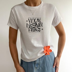 Baby Tee Mockup G 5000b // 90s Baby Tee Mockup, White Baby Tee Mockup, y2k Baby Tee Mockup, Coquette Baby Tee Mockup, Summer Baby Tee Mockup