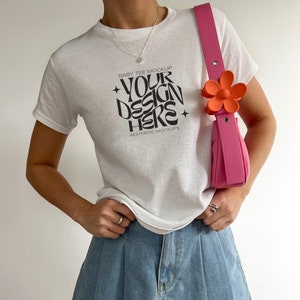 Baby Tee Mockup G 5000b // 90s Baby Tee Mockup, White Baby Tee Mockup, y2k Baby Tee Mockup, Coquette Baby Tee Mockup, Summer Baby Tee Mockup
