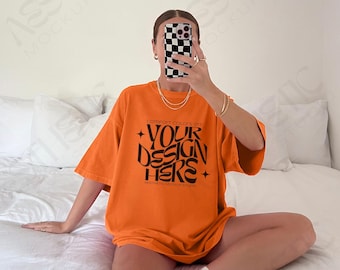Burnt Orange Comfort Colors 1717 T-Shirt Mockup