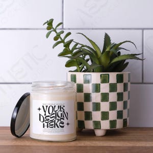 9oz Soy Candle Mockup, Glass Jar Candle Mockup, Printify Soy Candle Mockup, Trendy Retro Candle Mockup, 9oz Jar Candle Mockup, Retro Mockup
