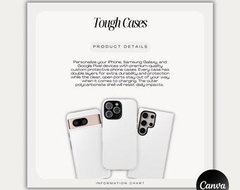 Tough Phone Case Mockup: Printify Cellphone Case (Digital Download)
