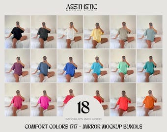 Comfort Colors 1717 T-Shirt Mockup Bundle: Selfie Model (PDF)