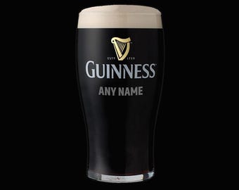 Guinness Pint Glass - Add Any Engraved Name - Gift