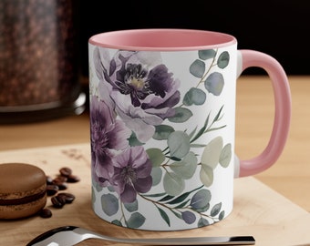 Floral, Accent Coffee Mug, 11oz