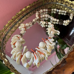 Incredible 1960’s Cadoro Couture Mother of Pearl Glass and Pearl Necklace