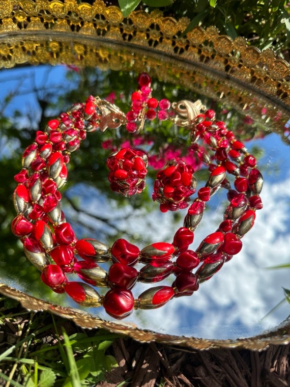 Cherry Cordial 1950's Vintage Jewelry Set