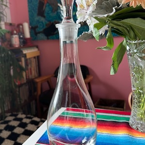 1960's Teardrop Sculptural Glass Decanter with Stopper