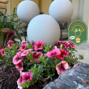 Mickey head Garden Statue decor cement appearance modern disney hidden flower stake
