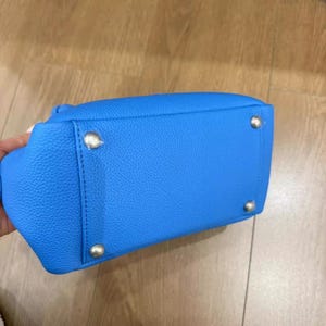 Leather Top Handle Bag, Leather Crossbody Bag, Niche Design Women's Handbag, Minimalist Leather Bag image 14