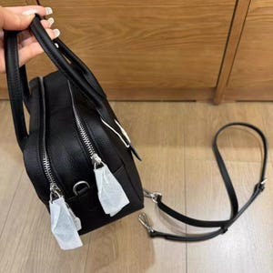 Leather Top Handle Bag, Leather Crossbody Bag, Niche Design Women's Handbag, Minimalist Leather Bag image 15