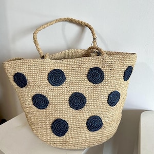 Raffia Tote Bag, Minimal Straw Woven Shoulder Bag, Straw Tote Bag, Large Beach Tote Bag