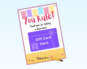 Teacher Appreciation Gift Card Holder, Printable Gift for Teachers, Teacher Appreciation Week