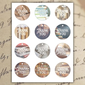 Thank you - Book Gift Tags, Printable Gift Tags, Thank you gift