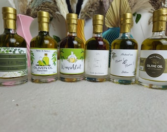 Personalized 100ml oil bottle with your desired design – wedding gift, party, corporate event