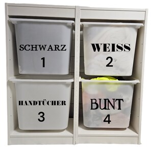 Wassticker waslabel Trofastbox wassorteerder