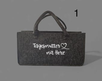 Childminder with heart felt bag