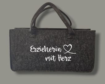 Gift for a kindergarten teacher • Felt bag • Gift for a kindergarten teacher with a heart • Kindergarten farewell • Thank you, kindergarten teacher • Gift for a kindergarten teacher • Personalized