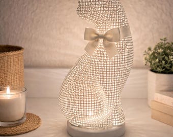 Cat LED Lamp 28 cm | USB Table Lamp Cat | Night Light Cat | Modern Decor | Gift for Cat Lovers