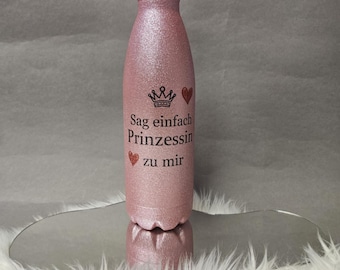 Glitter thermos bottle personalized according to your wishes