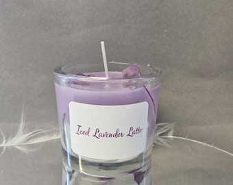 Iced lavender latte candle handmade