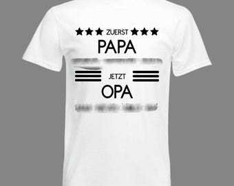 First dad now grandpa t-shirt personalized
