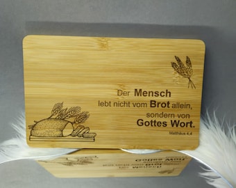 Christian Breakfast Board Man Bread God's Word