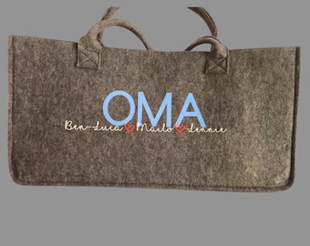Felt bag for grandma mom aunt grandchildren children shopping bag