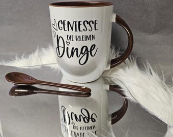 Personalized coffee mug with spoon