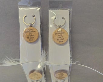 Wooden Keychain Boss Boss Farewell Gift