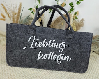 Favorite colleague felt bag – gift for colleague – thank you for leaving – felt bag with print – personalizable bag