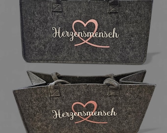 Heartfelt person bag, shopper bag, best friend bag, felt bag