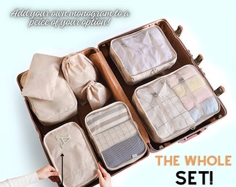 Reise-Packwürfel, Reisegepäck-Koffer-Aufbewahrungstasche Set Reisewesentliche Tasche für Kleidung Schuhe Kosmetik Toilettenartikel 8teiliges Set wasserdicht