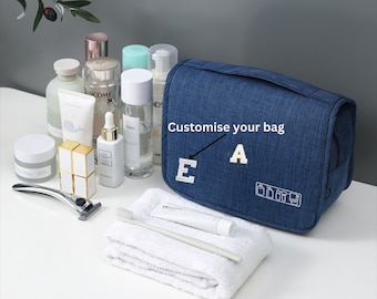 personalised Hanging Toiletry Bag Travel Large Wash Bag for Women Men's Toiletries with hook waterproof wash bag Hanging cosmetic storage