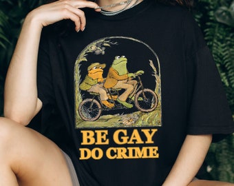 Camiseta "Sé Gay, No Crimen, Rana", Camiseta "Sé Gay", Camiseta "Rana Divertida", Camiseta LGBT Oversize Cottagecore, Orgullo Gay, Camiseta Lésbica, Camiseta Orgullo, Regalo LGBT