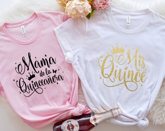 Mis Quince Squad Shirt, Quinceanera Gift Shirt, 15th Birthday Shirt, Quinceanera Matching Tee, Feliz Cumpleanos Shirt, Sweet 15 Gift Shirt