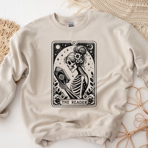 The Reader Tarot Card Shirt, Skeleton Reading Shirt, Unisex Tarot Card Shirt, Book Lover Gift, Bookish Gift,Tarot Lover Gift