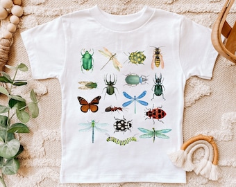 Retro Bugs Toddler Shirt - Cute Entomology Children's Clothing - Future Entomologist - Boho Natural Kids & Youth Shirts
