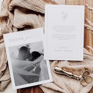 Hochzeit Danke Kartenvorlage Minimalistische bearbeitbare Vorlage Danke Karten Hochzeit mit Bildvorlage Sofort Download