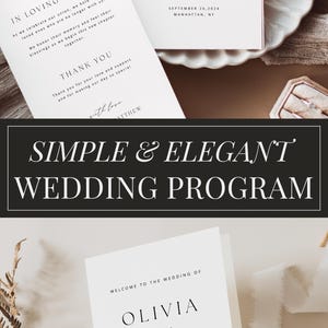 A classic folded wedding program template – minimalist and elegant for any ceremony. This printable order of service is ideal for couples, wedding planners, or DIY brides. Instantly available for download and printing.