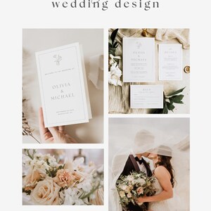 DIY Wedding Invitations Customizable Templates Elegant Suite Minimalist Design Floral Stationery Bundle RSVP Menu Save Date Thank You Cards Affordable Set