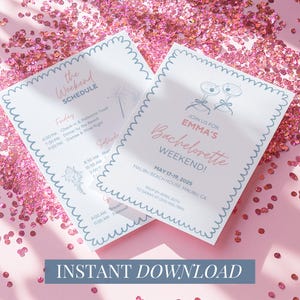 Beach Bachelorette Invitation Weekend Itinerary Template Pink Bachelorette Party Invite Girls Getaway Itinerary Template Printable Itinerary