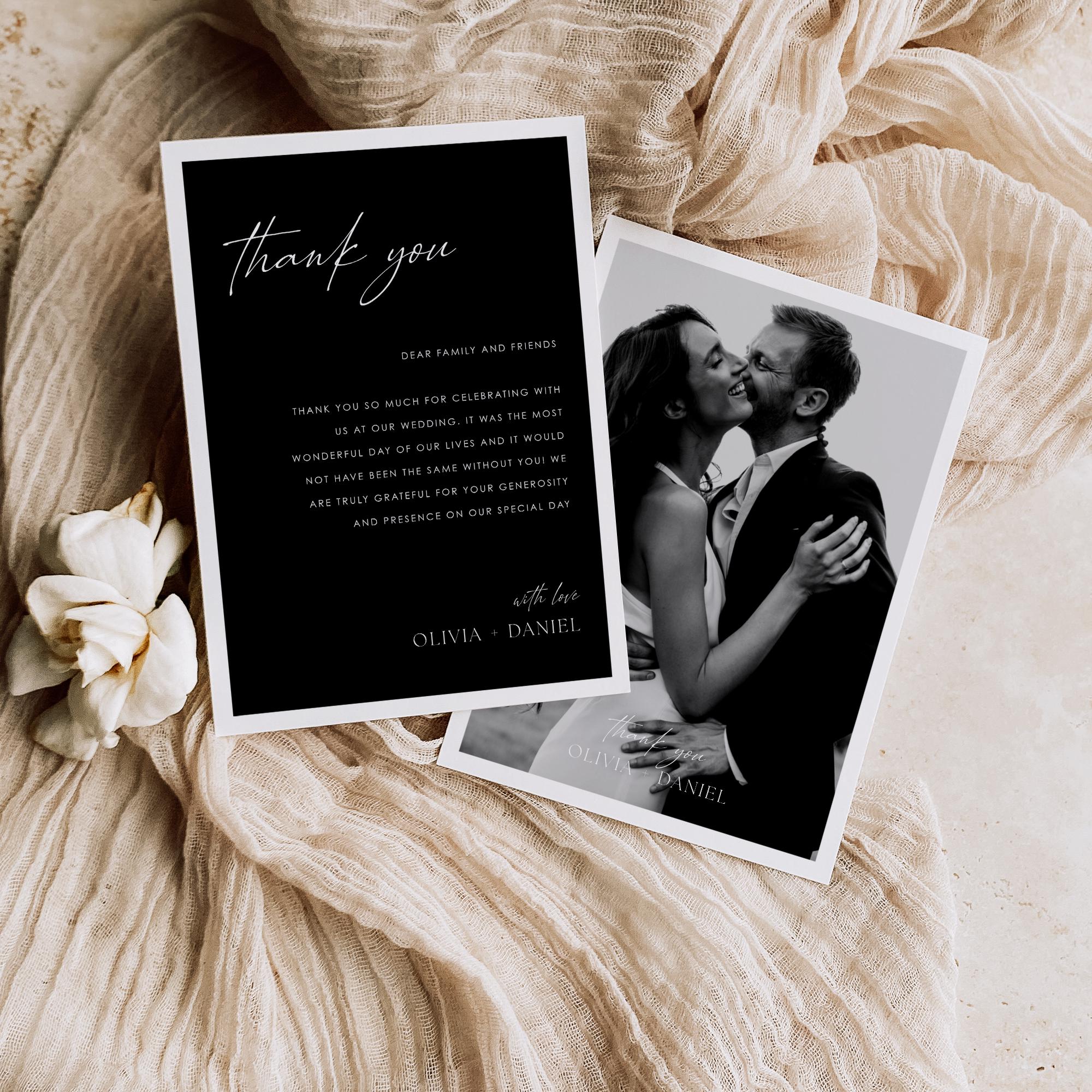 Wedding Thank You Card Printable Template Custom Photo Digital Wedding ...