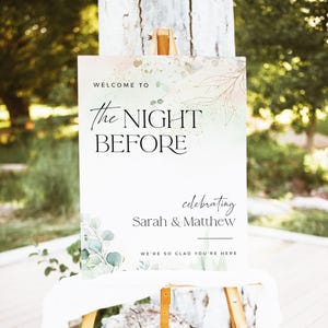 The Night Before Welcome Sign Template Editable Rehearsal Dinner Welcome Sign Welcome Sign Printable DIY Welcome Sign Instant Download
