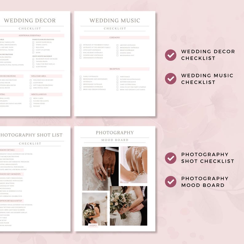 Wedding Day Preparation Guide Digital Planning Template Complete Organization System Professional Timeline Manager Essential Vendor Checklist Package Comprehensive Bridal Planning Tools Perfect Wedding Coordination Solution Instant Download