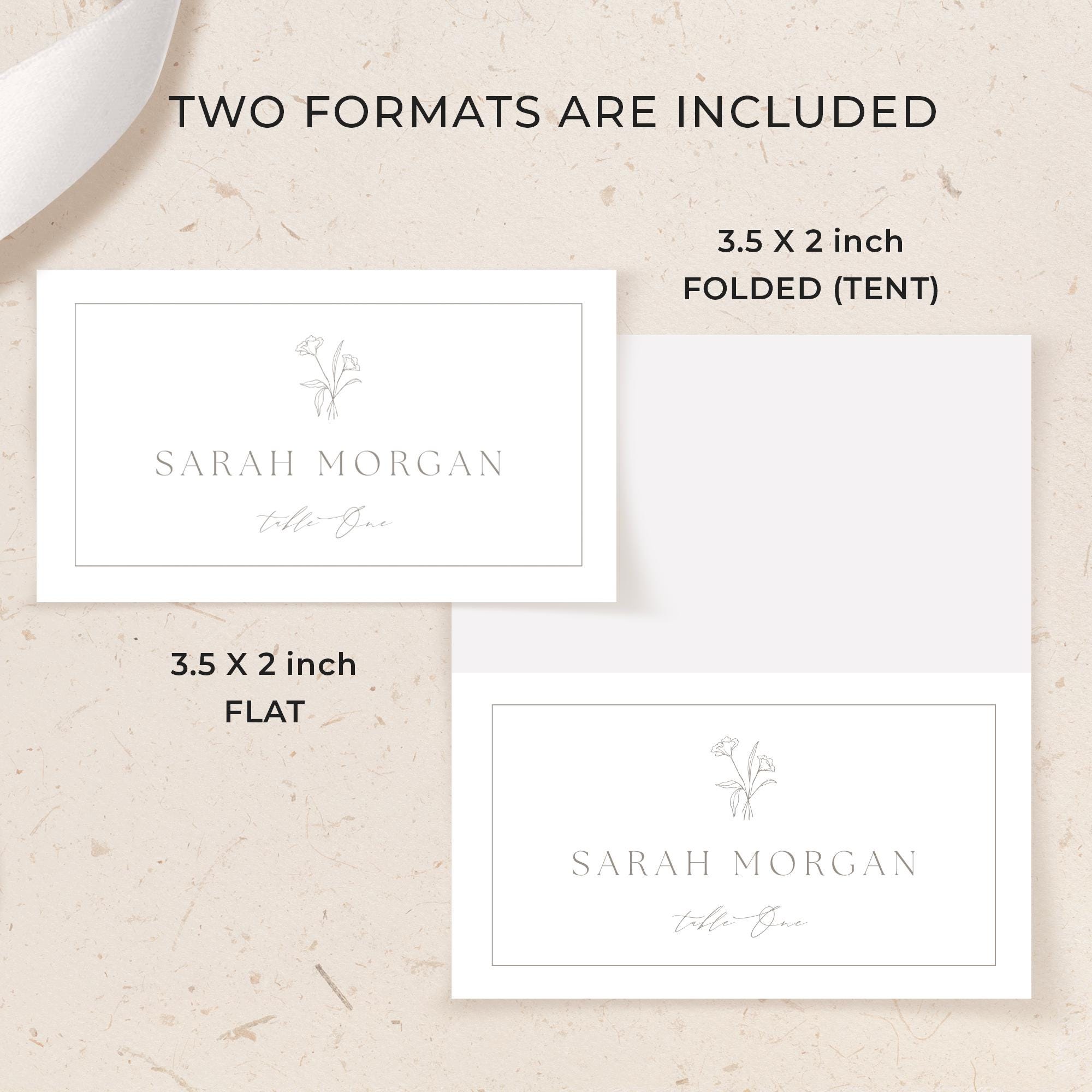 Elegant Wedding Place Card Template Printable Place Cards With Border ...