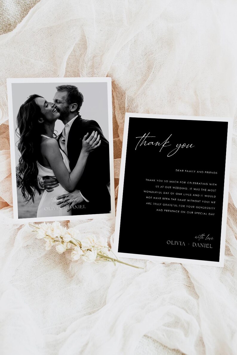 Wedding Thank You Card Printable Template Custom Photo Digital Wedding ...