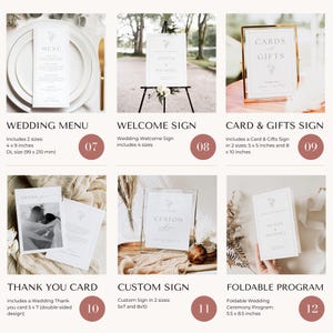 Wedding Planning Kit Elegant Suite Minimalist Design Floral Template Customizable Set RSVP Menu Card Save Date Thank You DIY Invitation Bundle